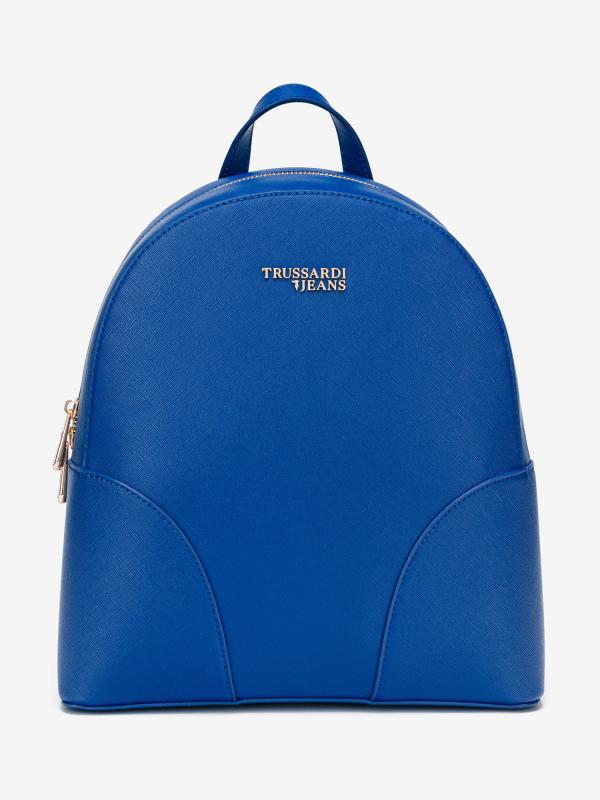 Batoh Trussardi Bella Backpack Md Saffiano Round Corner Modrá
