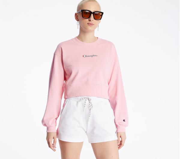 Champion Cropped Crewneck Pink