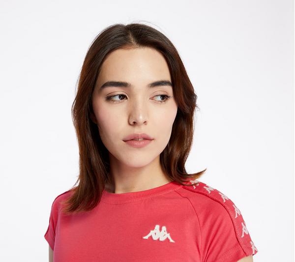 Kappa 222 Banda Woen Tee Red Fragoia/ White Antique