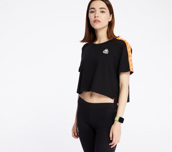 Kappa 222 Banda Apua Tee Black/ Neon Orange