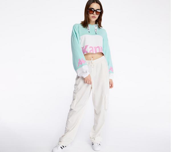 Kappa Authentic Sand Claydee Hoodie Green Aqua/ White/ Pink
