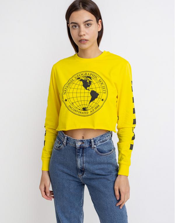 Vans LS Crop (National Geographic) Cyber Yellow XS