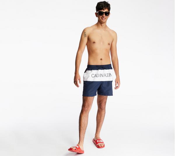 Calvin Klein Medium Drawstring Swim Shorts Black Iris