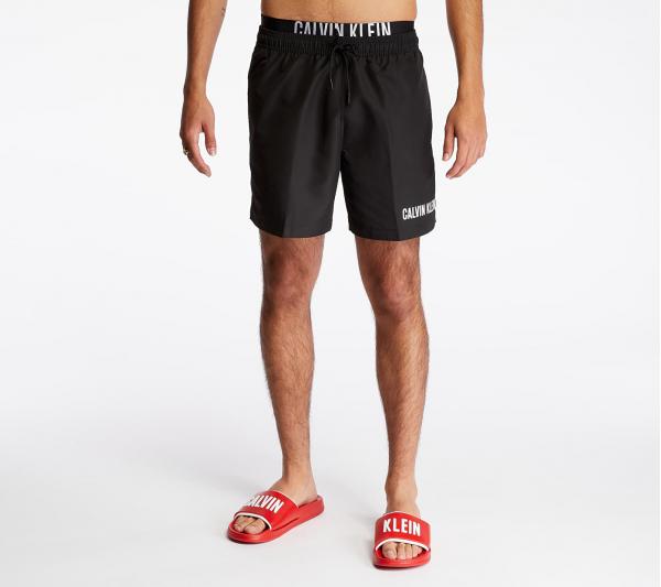 Calvin Klein Medium Double Waistband Swim Shorts PVH Black