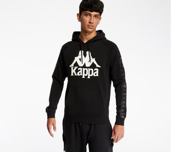 Kappa 222 Banda Hurtados Hoodie Black/ White Antique