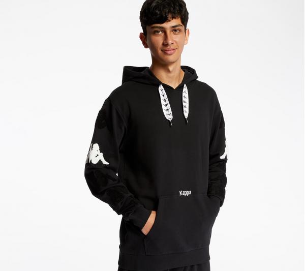 Kappa Authentic Sand Charice Hoodie Black/ White Antique