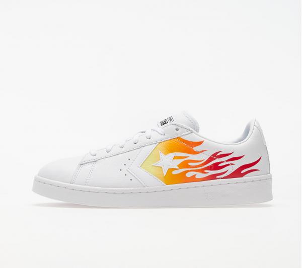 Converse Pro Leather OX White/ Bold Mandarin/ Enamel Red