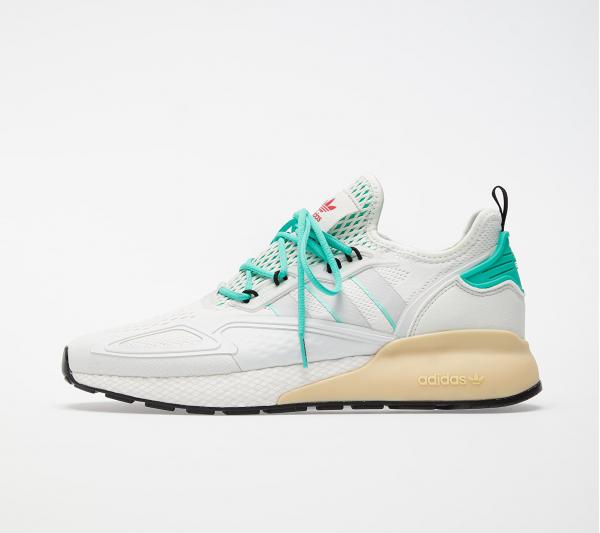 adidas ZX 2K BOOST Crystal White/ Grey One/ Hi-Res Green