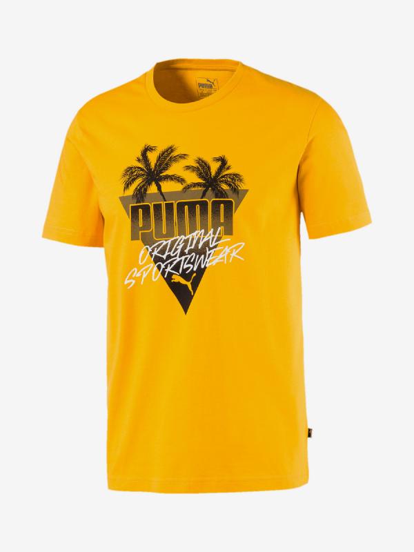 Tričko Puma Summer Palms Graphic Tee Žlutá
