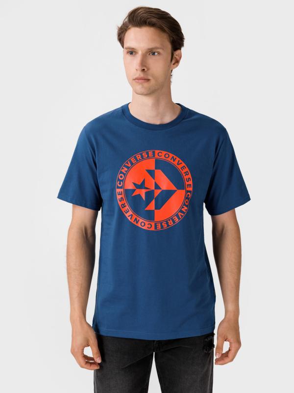 Tričko Converse Converese Checkered Star Chevron Tee Modrá