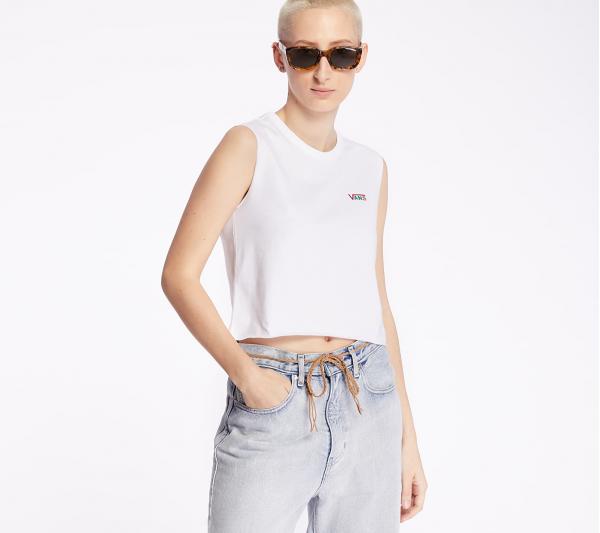 Vans Junior V Muscle Tee White Multi