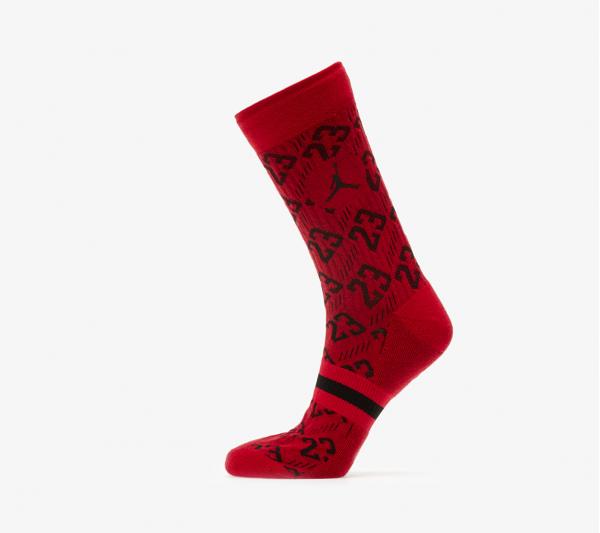 Jordan Legacy 2 Pair AOP Crew Socks Gym Red/ Black