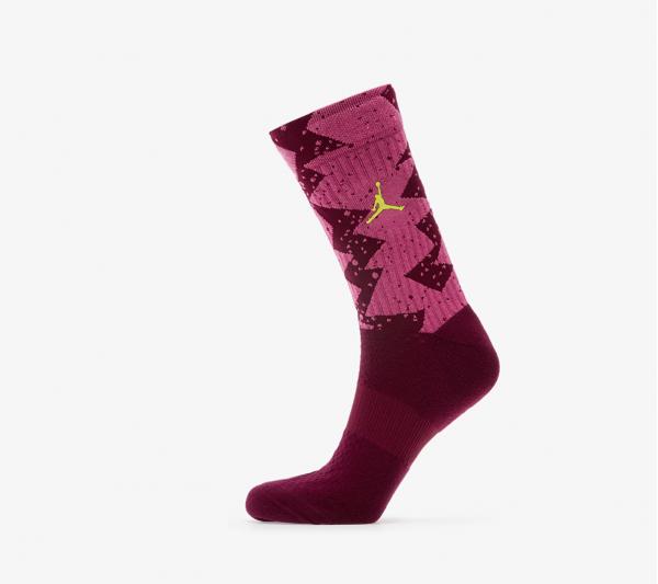 Jordan Legacy Poolside Crew Socks 1-pair Bordeaux/ Cosmic Fuchsia/ Cyber