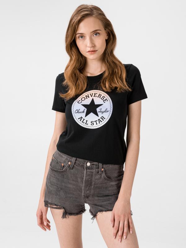 Tričko Converse Womens Nova Ombre Chuck Patch Tee Černá
