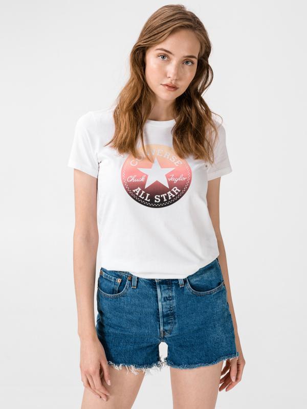 Tričko Converse Womens Nova Ombre Chuck Patch Tee Bílá