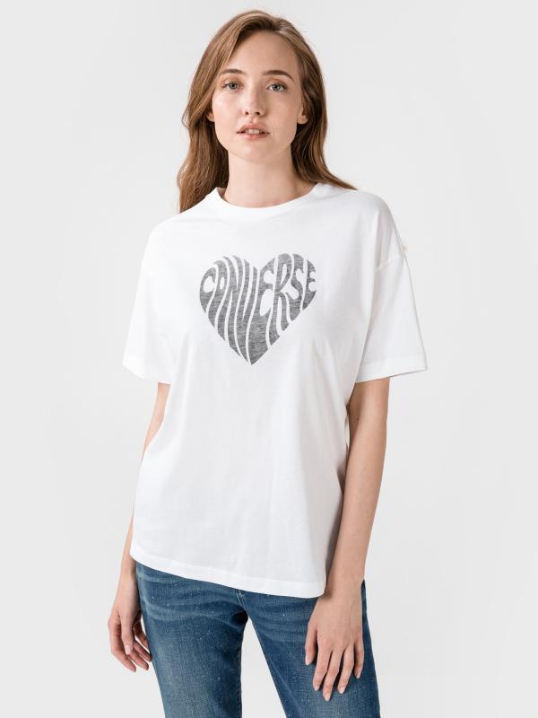Tričko Converse Womens Heart Reverse Print Tee Bílá