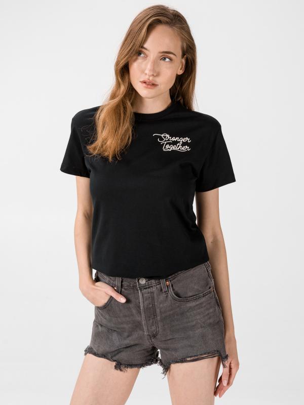 Tričko Converse Womens Stronger Together Relaxed Tee Černá