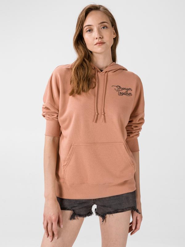 Mikina Converse Womens Verbiage Graphic Os Hoodie Oranžová