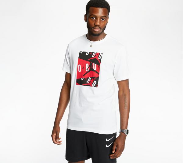 Jordan Tee White/ Gym Red
