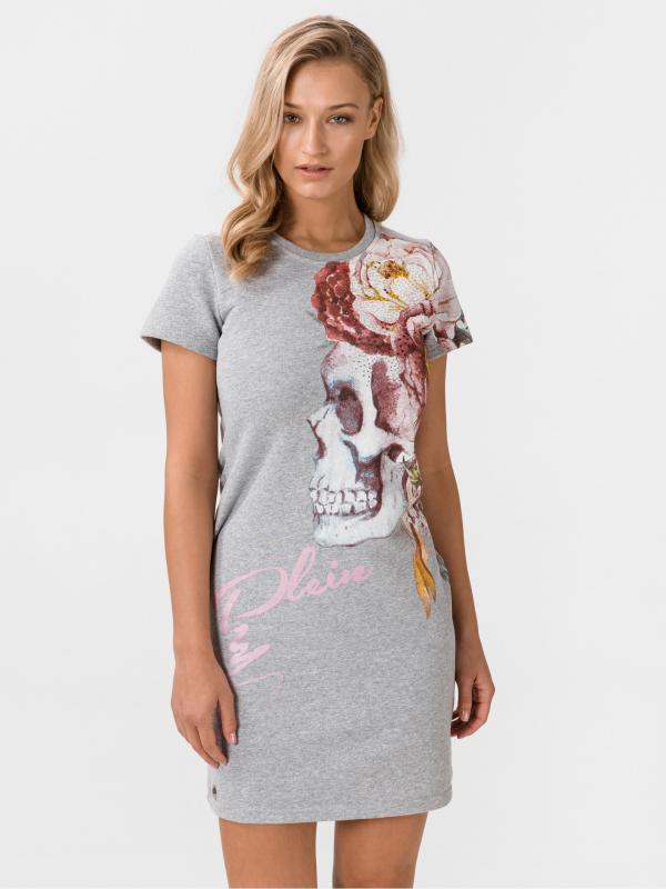 Skull Queen Šaty Philipp Plein Šedá