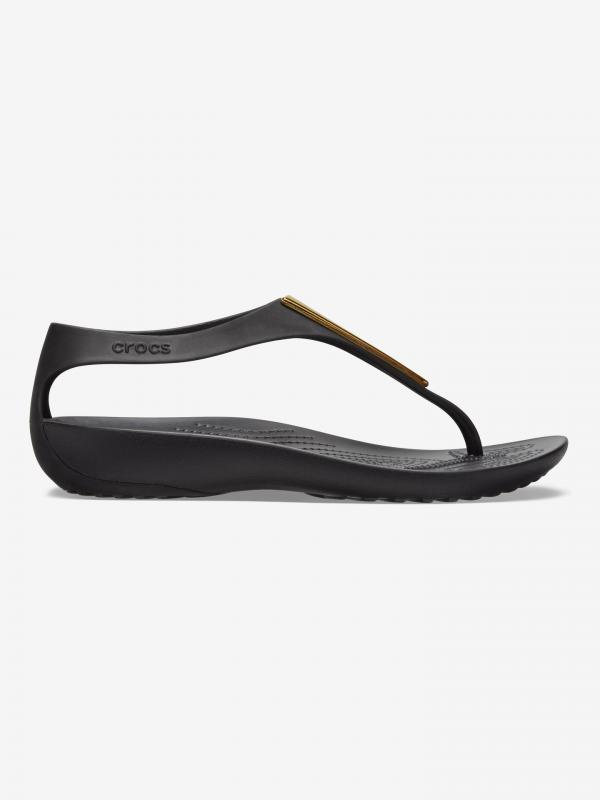 Serena Metallic Bar Sandále Crocs Černá