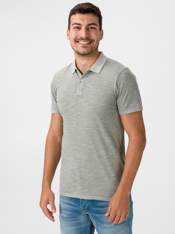 New Overdyed Polo triko Jack & Jones Šedá
