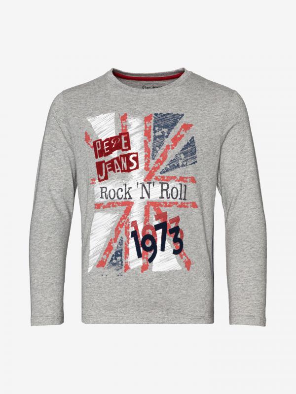 Theo Arty Flag Triko dětské Pepe Jeans Šedá