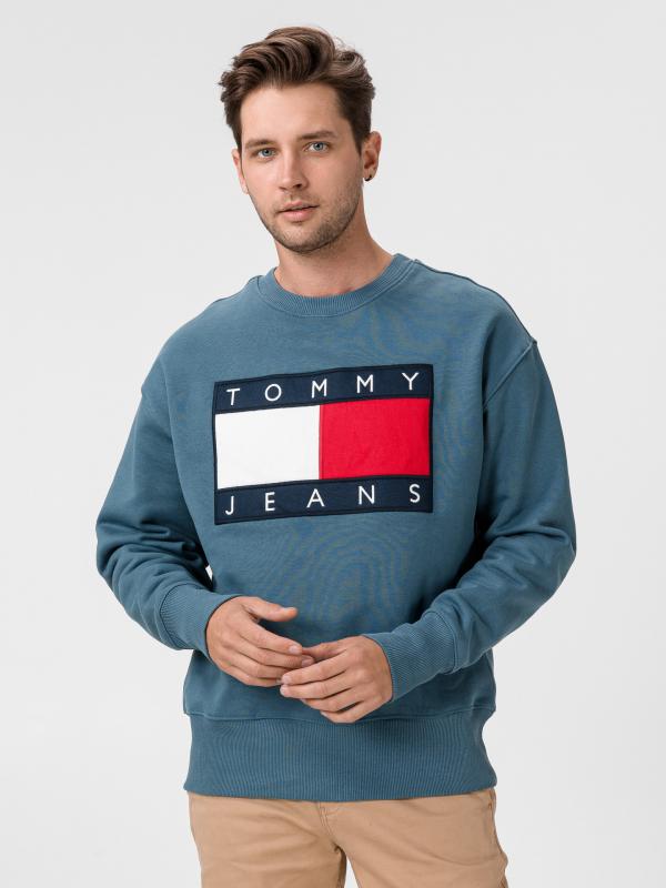 Mikina Tommy Jeans Modrá