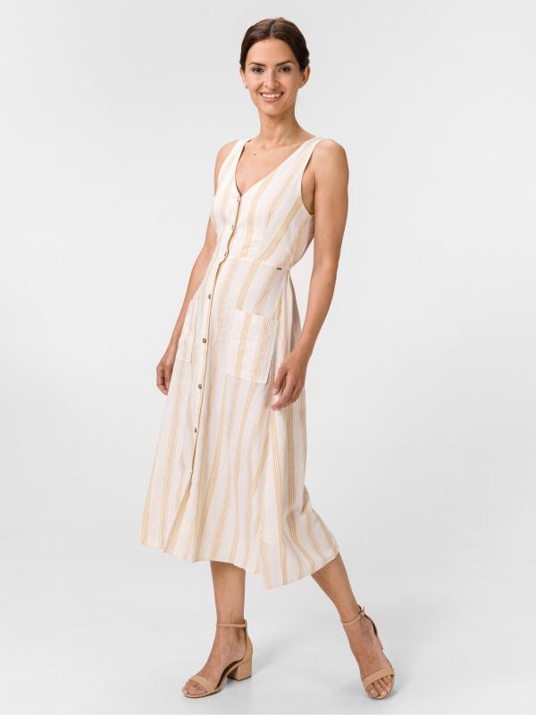 Sara Šaty Pepe Jeans Béžová