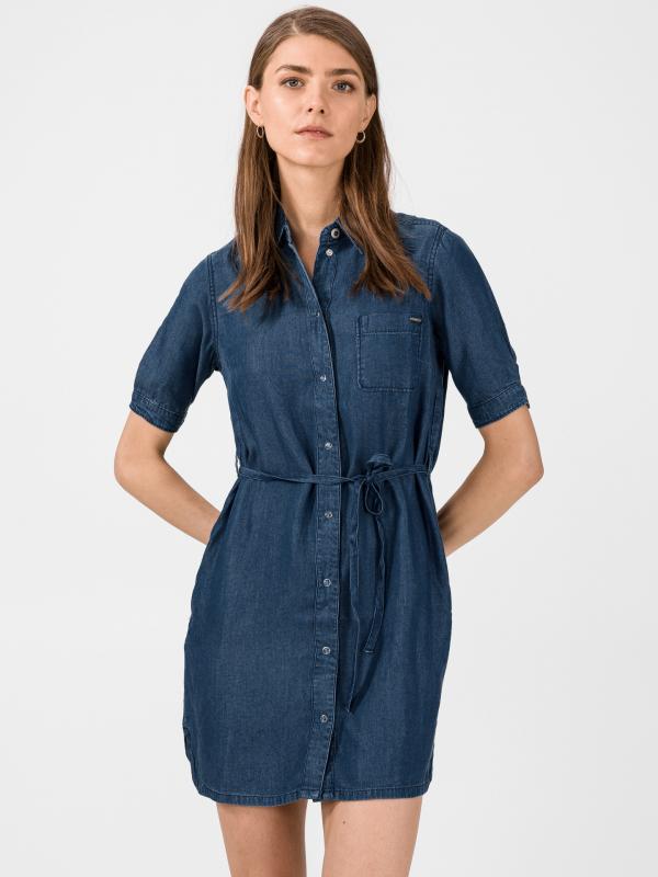 Gloss Šaty Pepe Jeans Modrá