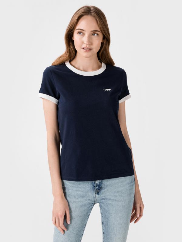 Logo Ringer Triko Tommy Jeans Modrá