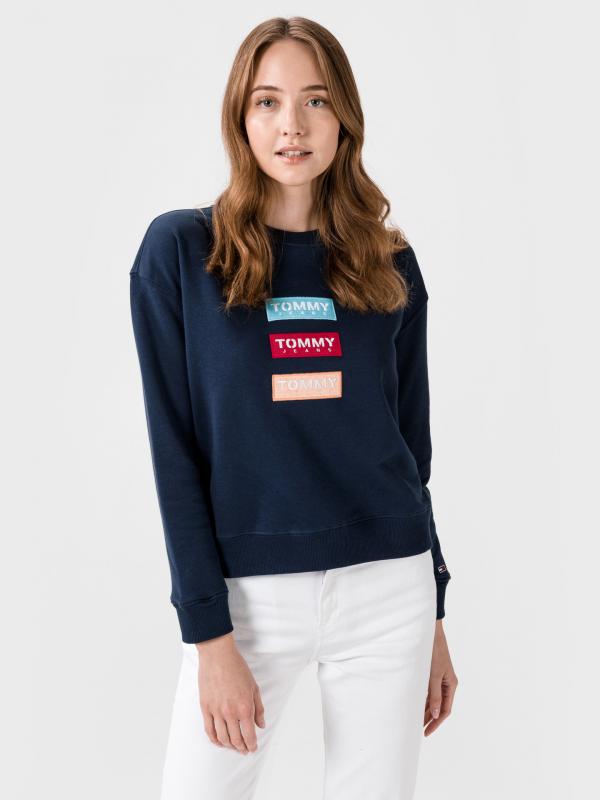 Mikina Tommy Jeans Modrá
