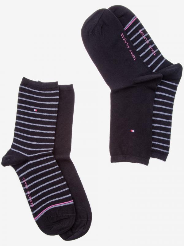 Ponožky 2 páry Tommy Hilfiger Černá