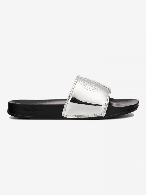 Flap Shine Pantofle Pepe Jeans Stříbrná
