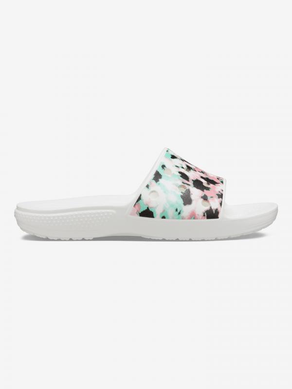 Classic Tie-Dye Mania Slide Crocs Crocs Bílá