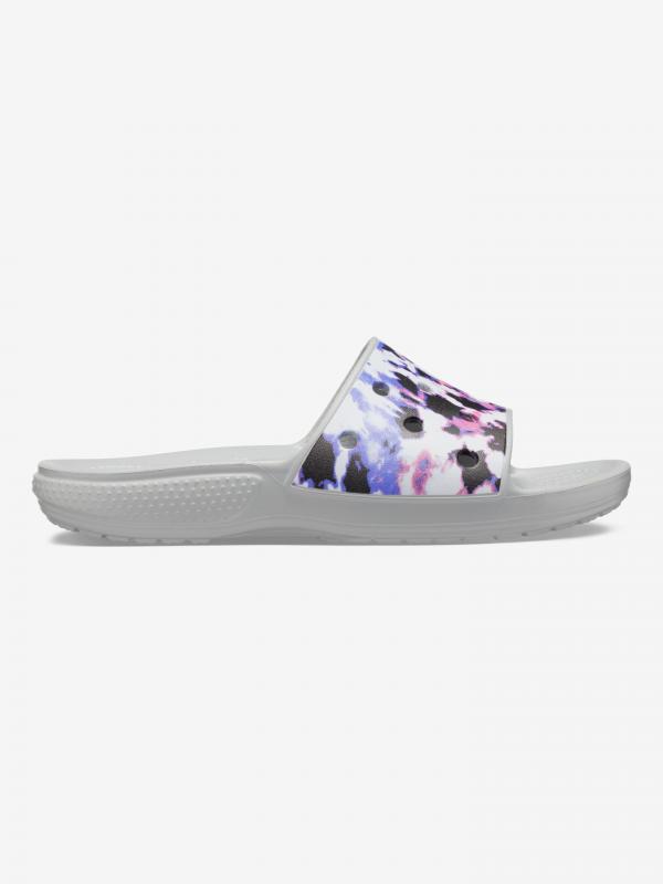 Classic Tie-Dye Mania Slide Crocs Crocs Bílá