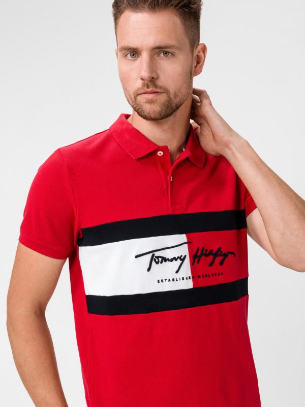 Autograph Flag Polo triko Tommy Hilfiger Červená