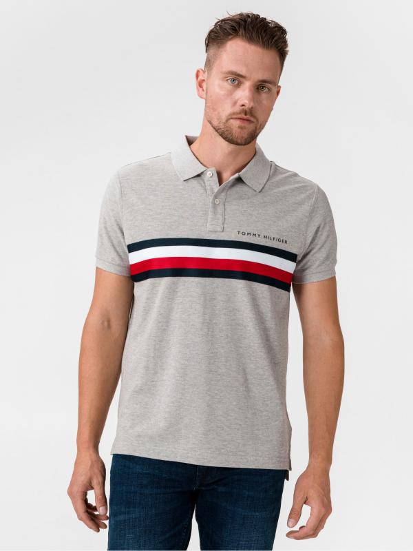Polo triko Tommy Hilfiger Šedá