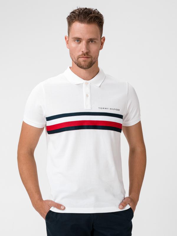 Polo triko Tommy Hilfiger Bílá