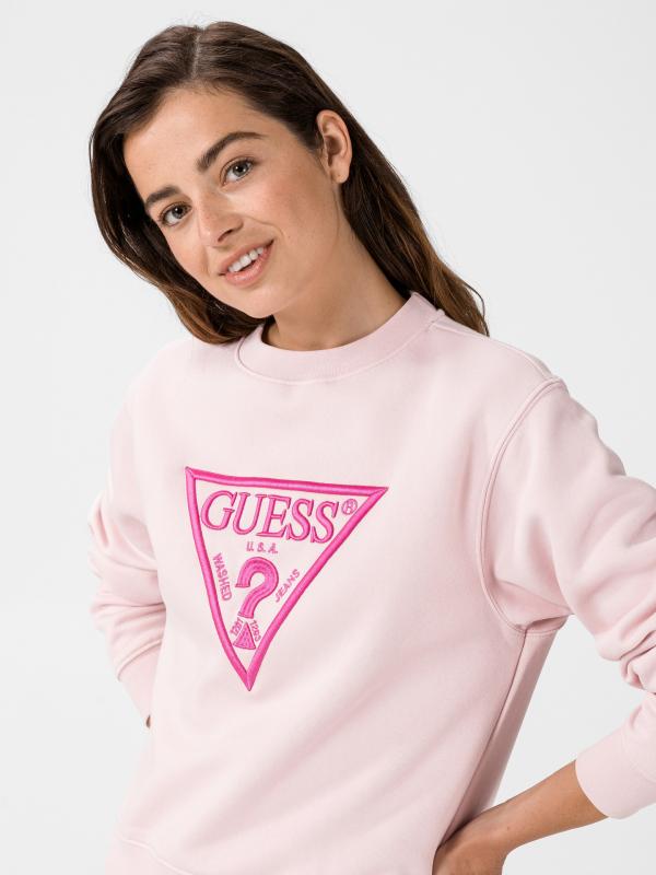 Basic Triangle Fleece Mikina Guess Růžová