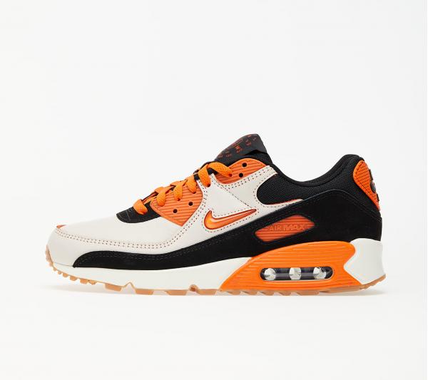 Nike Air Max 90 Premium Sail/ Safety Orange-Black-Gum Med Brown