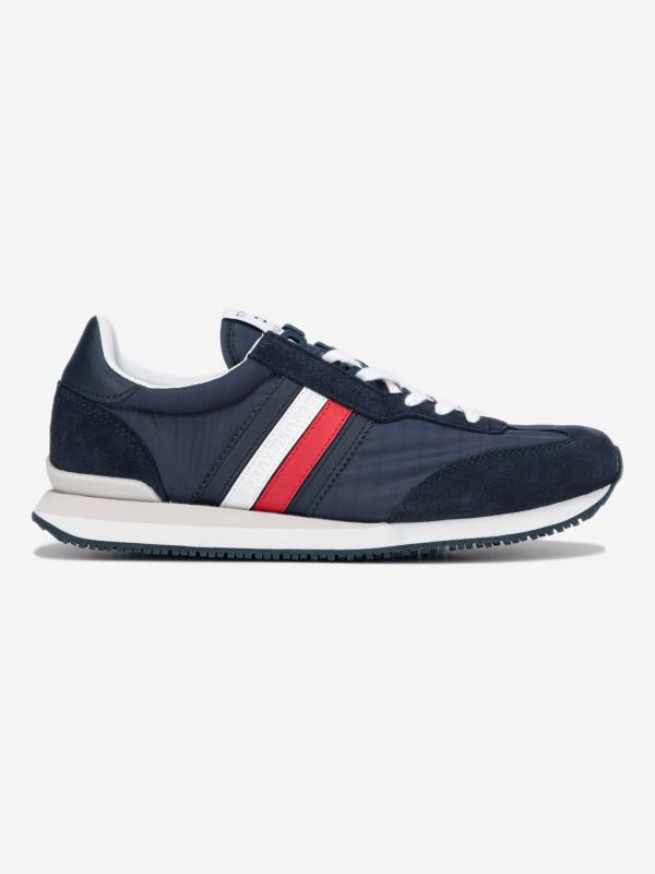 Low Mix Runner Stripes Tenisky Tommy Hilfiger Modrá