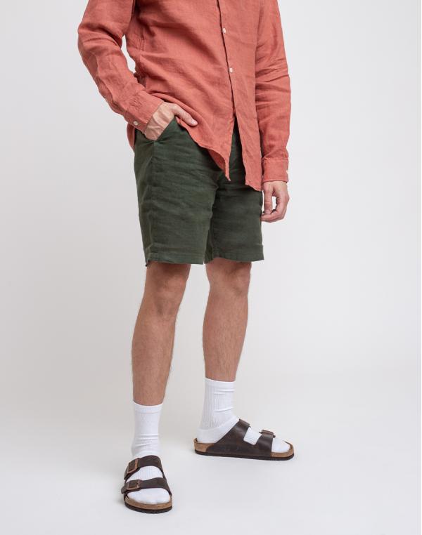 Wax London Holm Shorts Folkestone Grey Linen 32