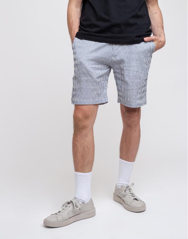 Wax London Holm Shorts Navy/White Seersucker 30