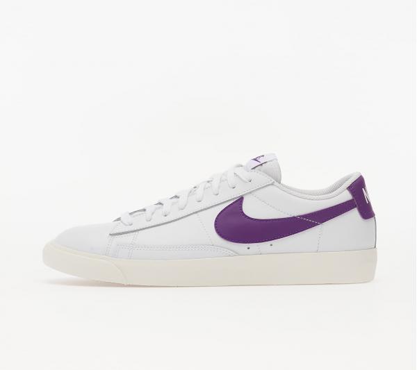 Nike Blazer Low Leather White/ Voltage Purple-Sail