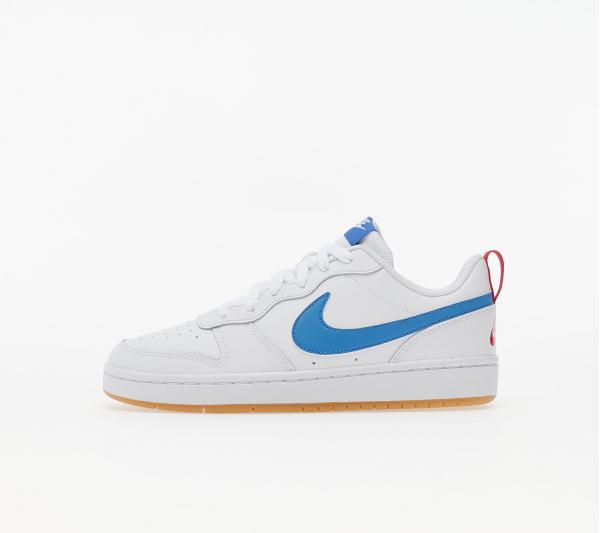 Nike Court Borough Low 2 (GS) White/ Pacific Blue-University Red