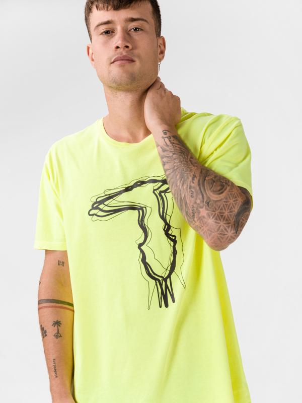 Tričko Trussardi T-Shirt Pure Cotton Regular Fit Žlutá