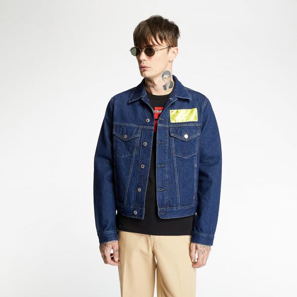 HELMUT LANG Patch Logo Trucker Denim Jacket Rinse Sioux