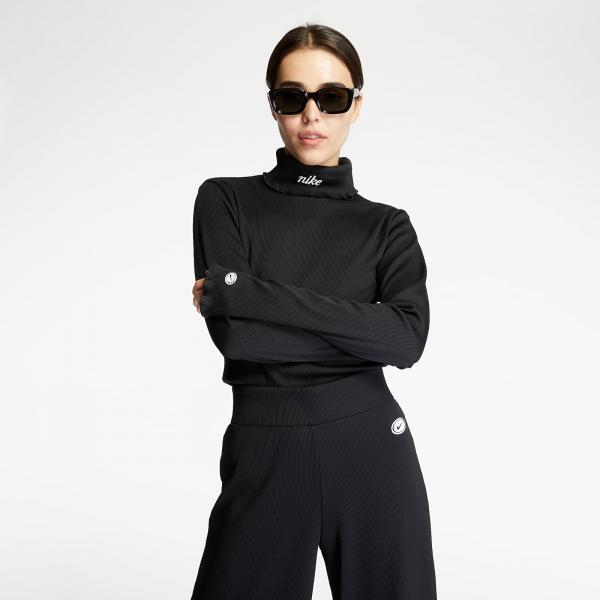 Nike Sportswear Ribbed Long-Sleeve Tee Black