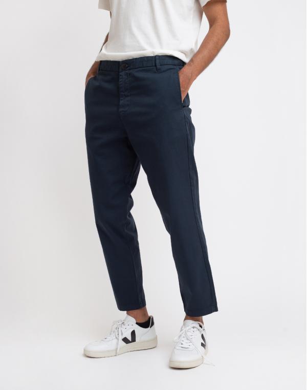 Knowledge Cotton Bob Loose Cropped Chino Pant 1001 Total Eclipse 31